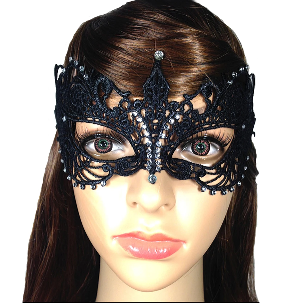 

1Pcs Sexy Lace Mask with Diamonds for Women Masquerade Party Cosplay Costume