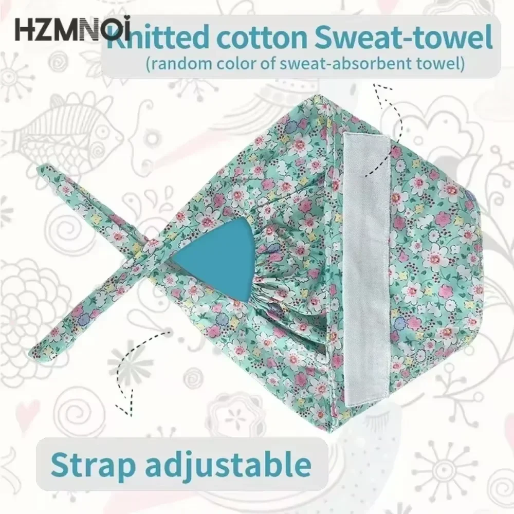 Beauty Salon Work Hat Men and Women Breathable Cotton Nurse Scrubs Caps Sweat-towel Adjustable Pet Clinic Surgery Caps Wholesale