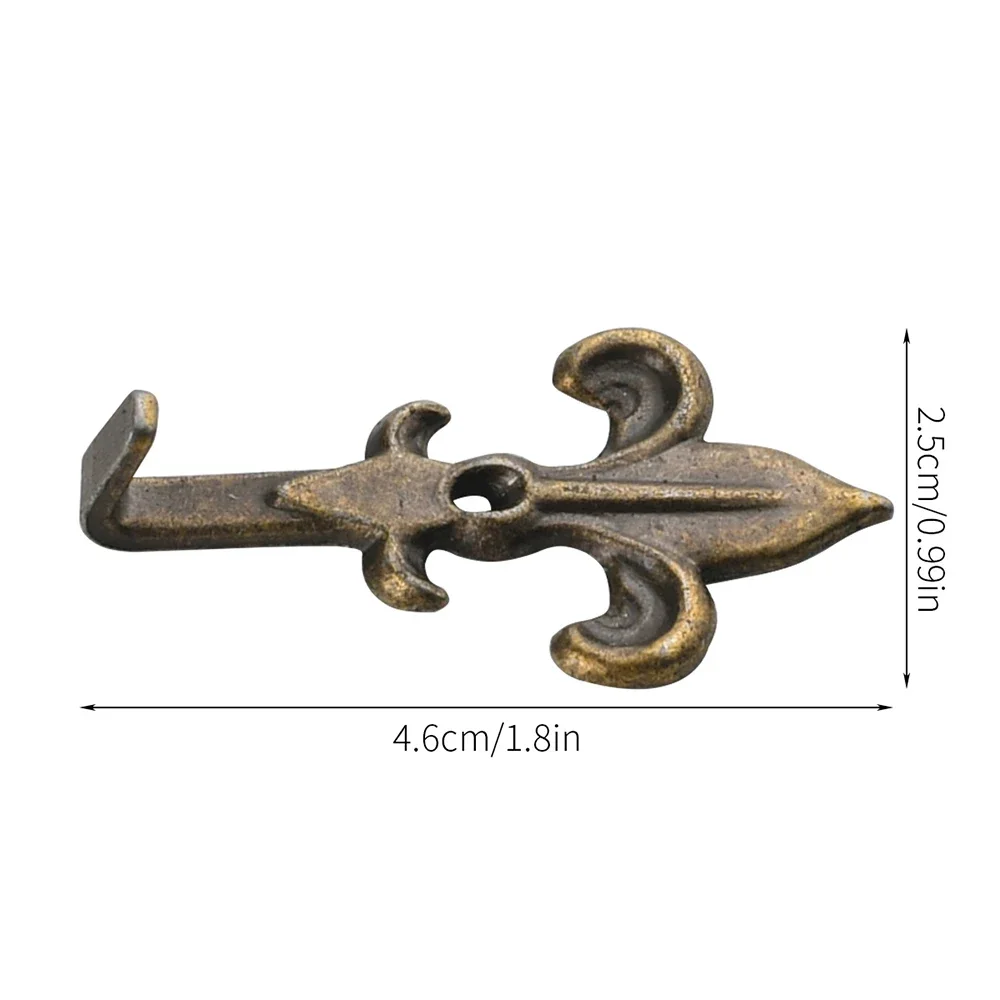 50pcs Single Hooks w/screws Antique Bronze Hangers Single End Retro Sword Grass Shape Decor Wall Chest Hanging Hat Keys Bag Coat