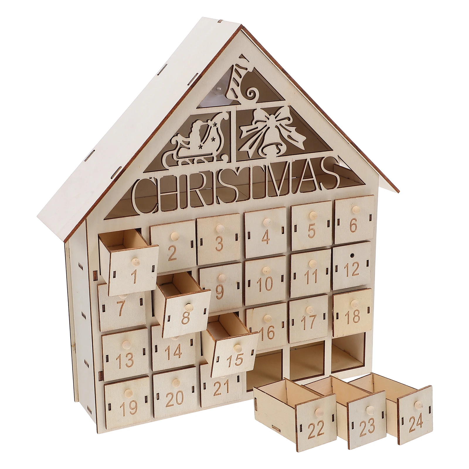 

Empty Advent Calendar Wooden Advent Calendar House Led Christmas Countdown Calendar With 24 Fillable Drawers DIY Xmas Gift