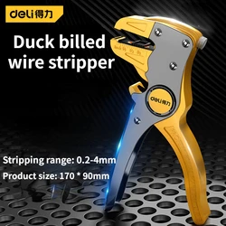 Deli multi-function wire stripper automatic wire stripper duckbill wire cutter cable crimping electrician maintenance tool