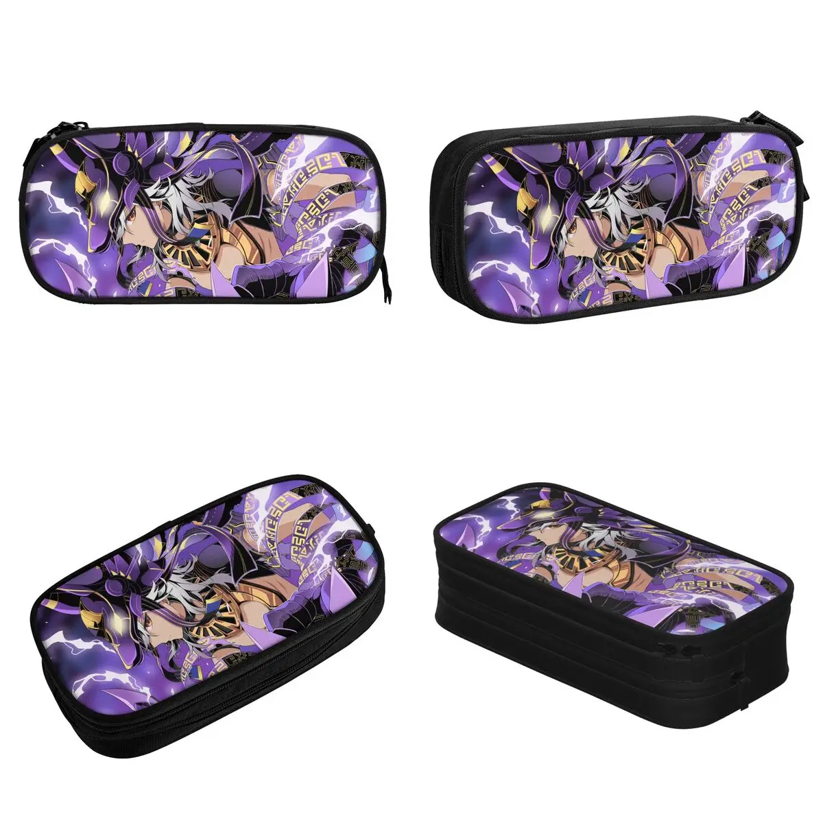 مقلمة Cyno Genshin Impact Anime Pen Box Bag للطلاب تخزين كبير للطلاب هدايا مدرسية حقيبة أقلام رصاص
