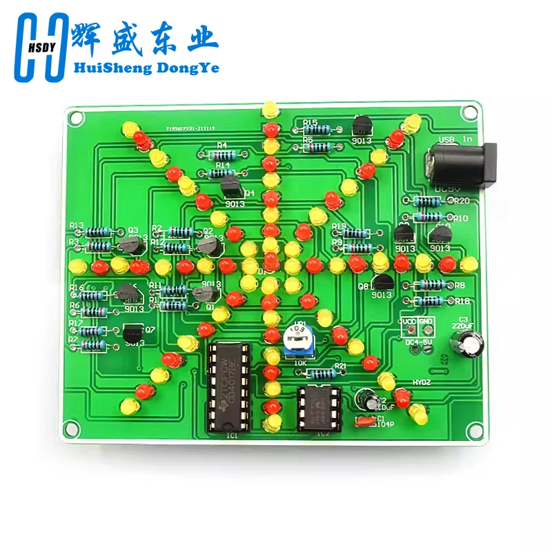 Imagem -05 - Fogos de Artifício Vermelho Amarelo Duplo Cor Piscando Luzes Faça Você Mesmo Kit Strobe Ne555 Mais Cd4017 Kits Eletrônicos de Aprendizagem Prática