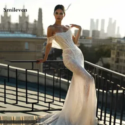 Smileven Trend Mermaid Wedding Dress Full Lace Pearls Bride Dresses Vestido de novia Wedding Gowns Customized
