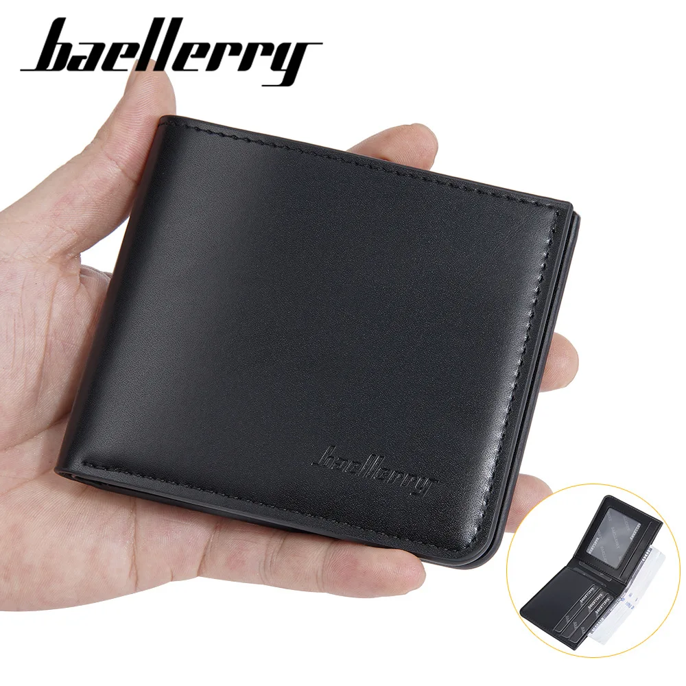 

Men's Wallet Leather Billfold Slim Hipster Cowhide Credit Card/ID Holders Inserts Coin Purses Luxury Business Foldable Wallet