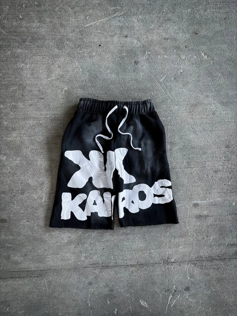 

American Summer Fashion Loose Shorts Wide-leg Pants Men Y2k Harajuku Retro Letter Embroidery Five-point Pants Casual Pants Women