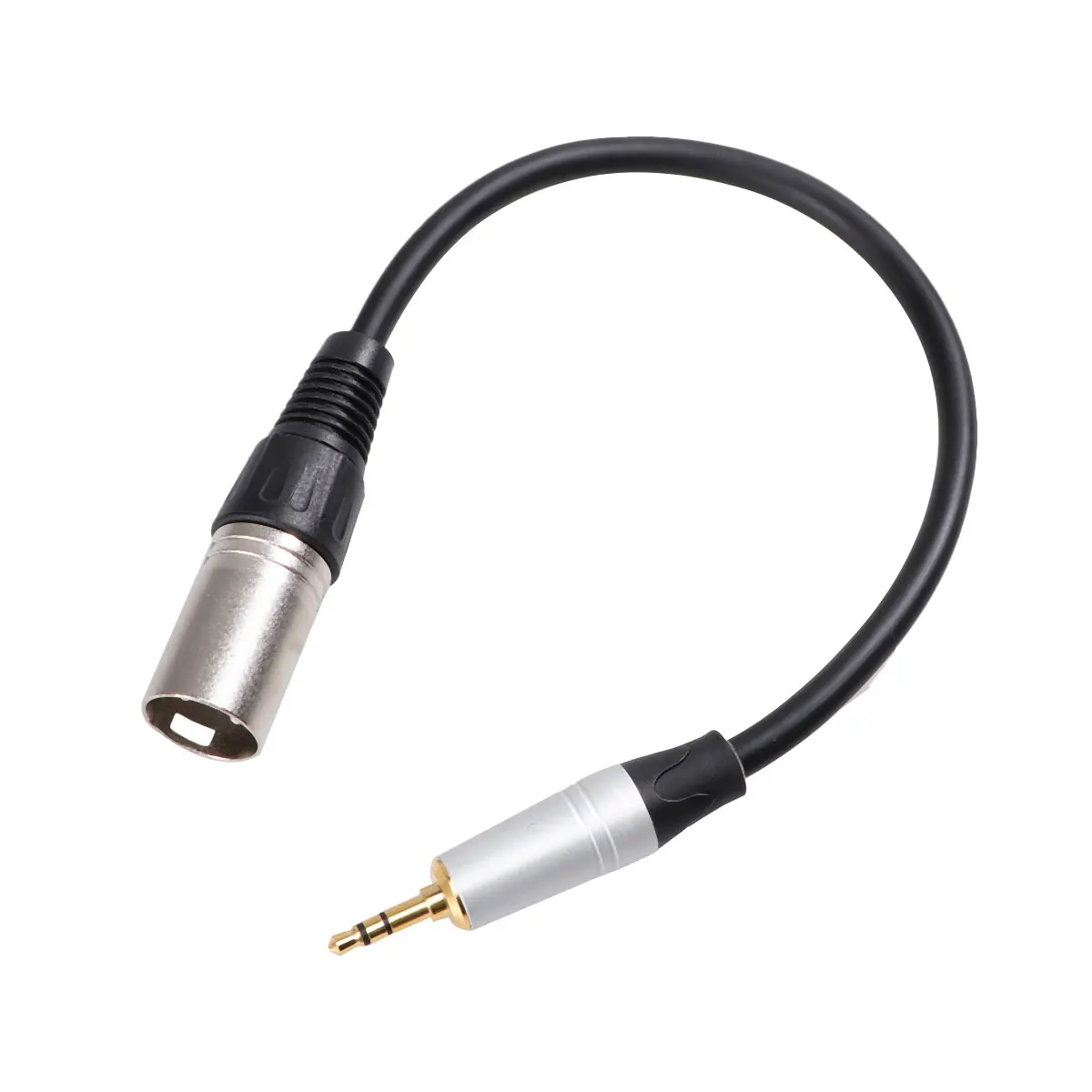 

0.3m 3.5mm Mono Female to 3 Pin XLR Male Plug Audio Speaker Amplifier Microphone Mic Adapter Cable TC227K17-03 (Black)