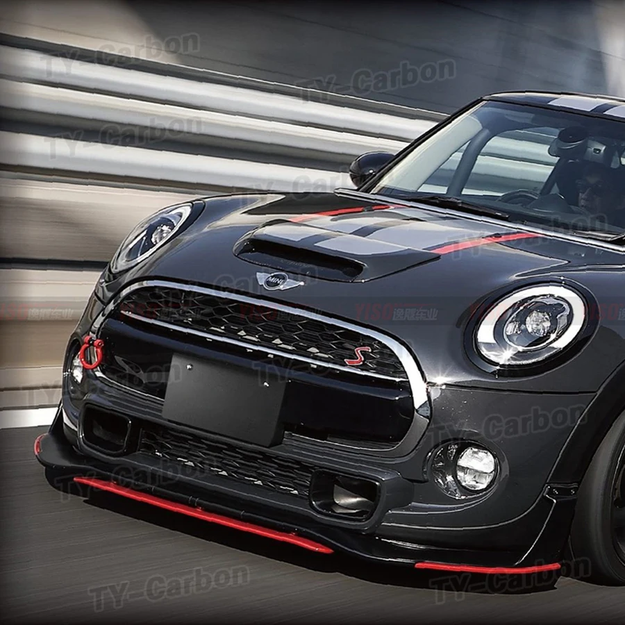 For F56 Mini Cooper Giomic Carbon Fiber Glass Body Kit Spoiler Bumper Splitter For F56 JCW front Diffuser Lip