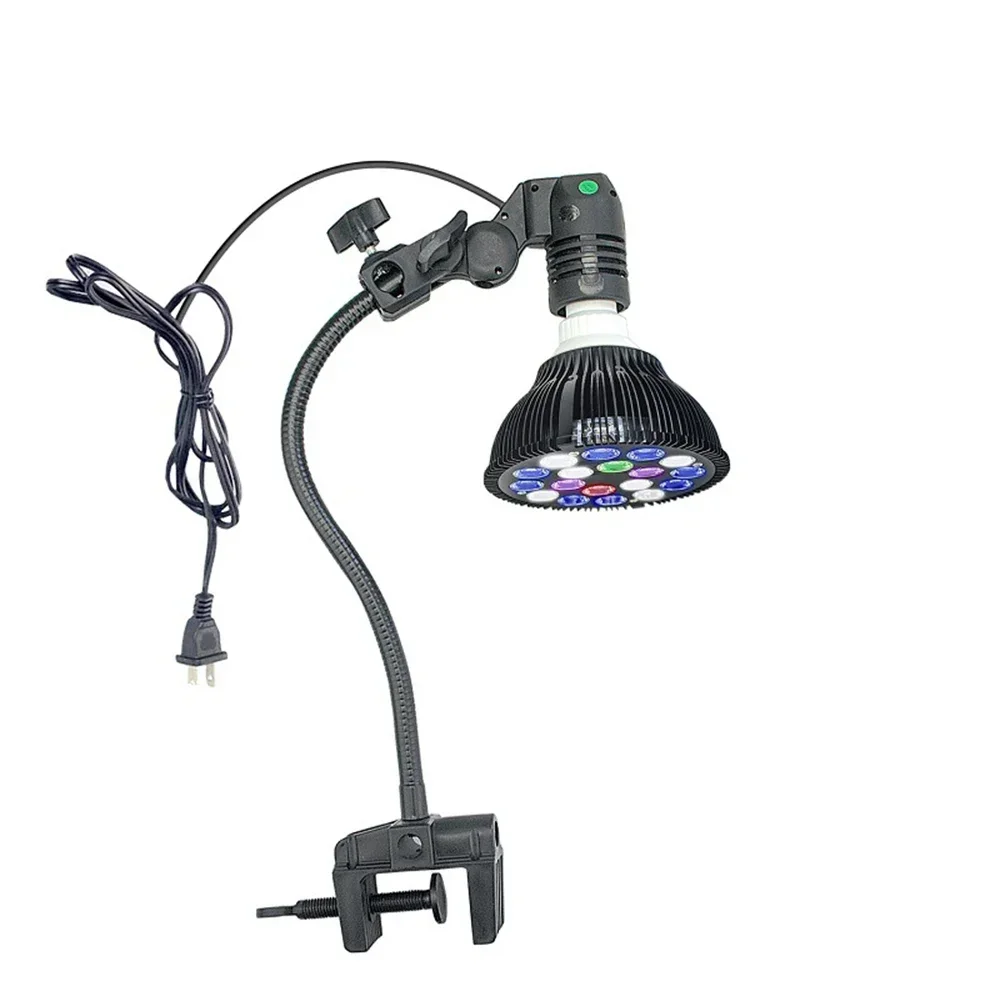 36W LED Aquarium Light Bulb, Refugium Light Aquarium Coral Lights Fish Tank Bulb With Gooseneck Bracket for Marine Aquarium Fish