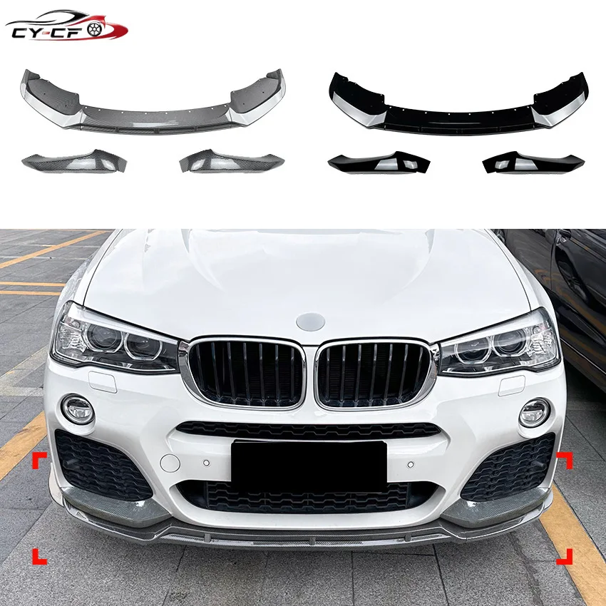 Car Front Bumper Lip for BMW X3 F25 X4 F26 LCI M Sport 2014-2017 Front Corner Kits Spoiler Diffuser Body Kits Accessories Tuning