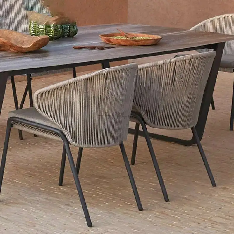 

Nordic PE Rattan Woven Beach Chairs Balcony Back Camping Chair Creative Outdoor Furniture Leisure Armchair Cafe Outdoor Chairs