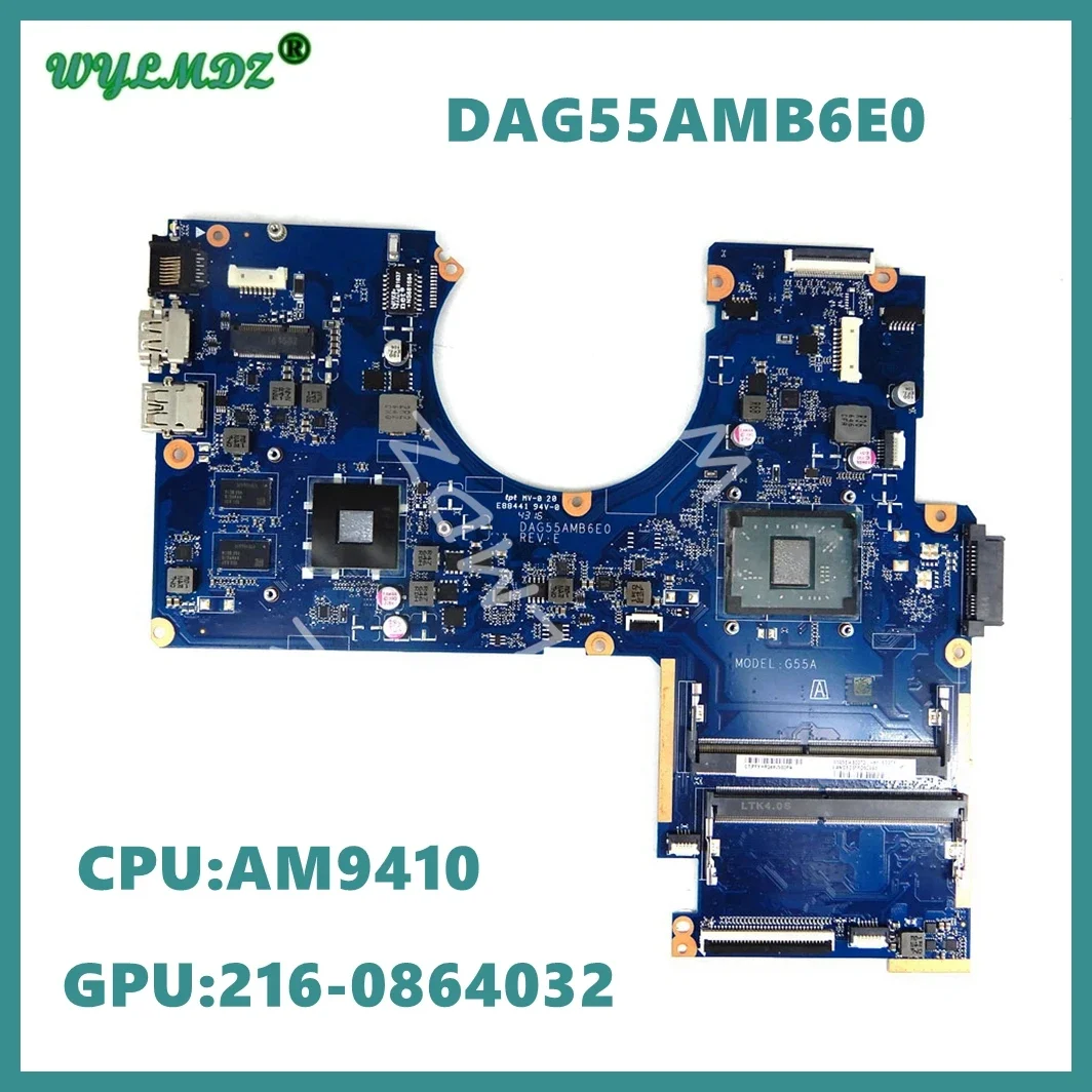 

DAG55AMB6E0 Mainboard for HP PAVILION 15-AW 15-AU G55A Laptop Motherboard AM9410 CPU AMD 216-0864032 R7 M440 Full Tested 100%