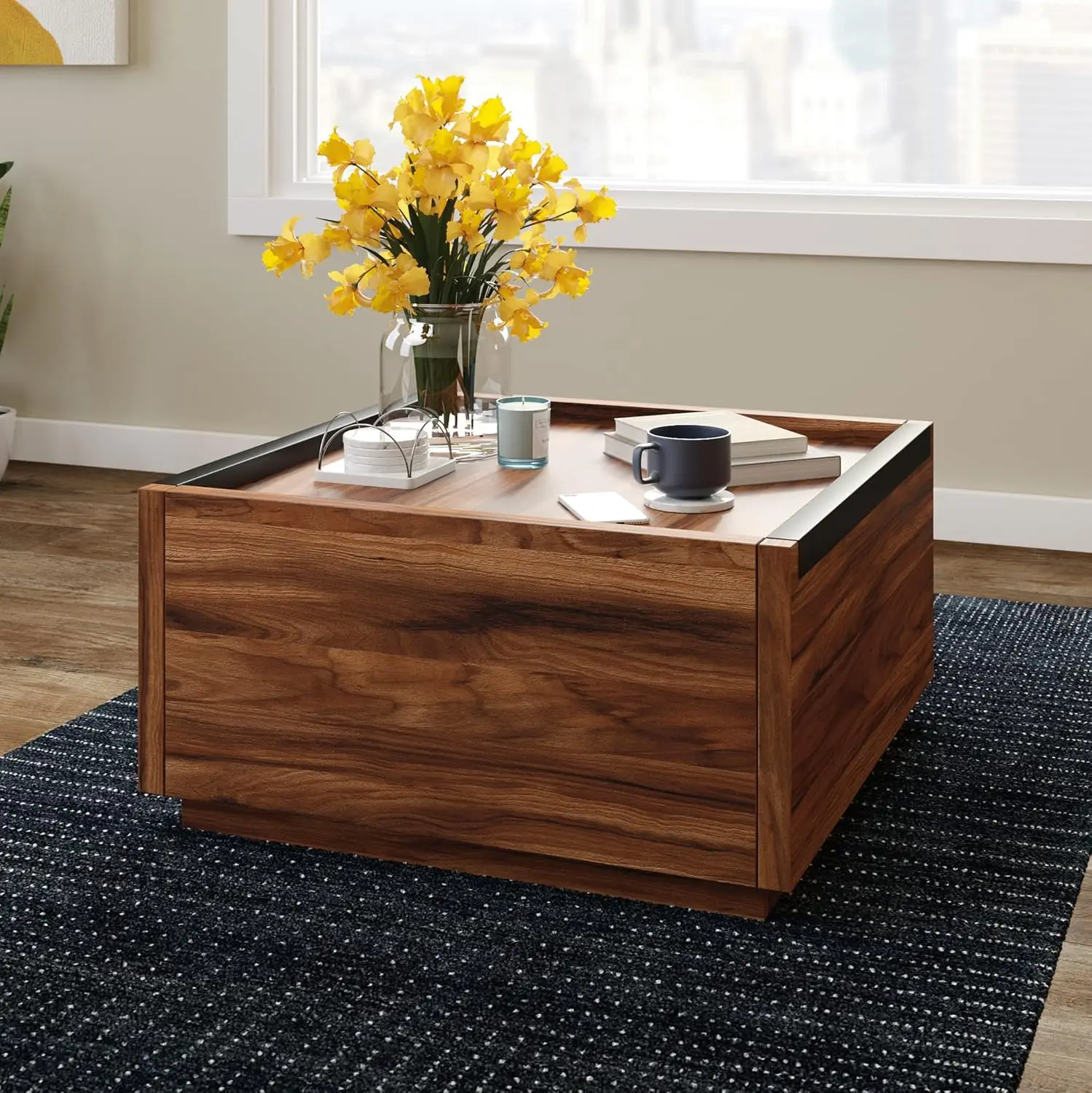 Gate Coffee Table, L: 31.02" x W: 30.95" x H: 16.06", Blaze Acacia finish