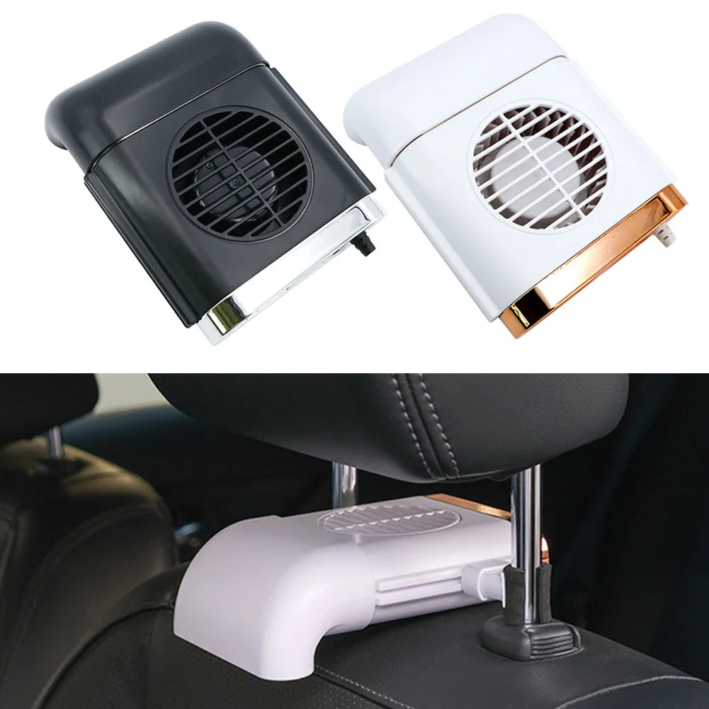 

Car Portable Foldable Silent Car Seat Cooling Fan With 3 Adjustable Wind Speeds Automobile Rear Seat Headrest Cooling Fan