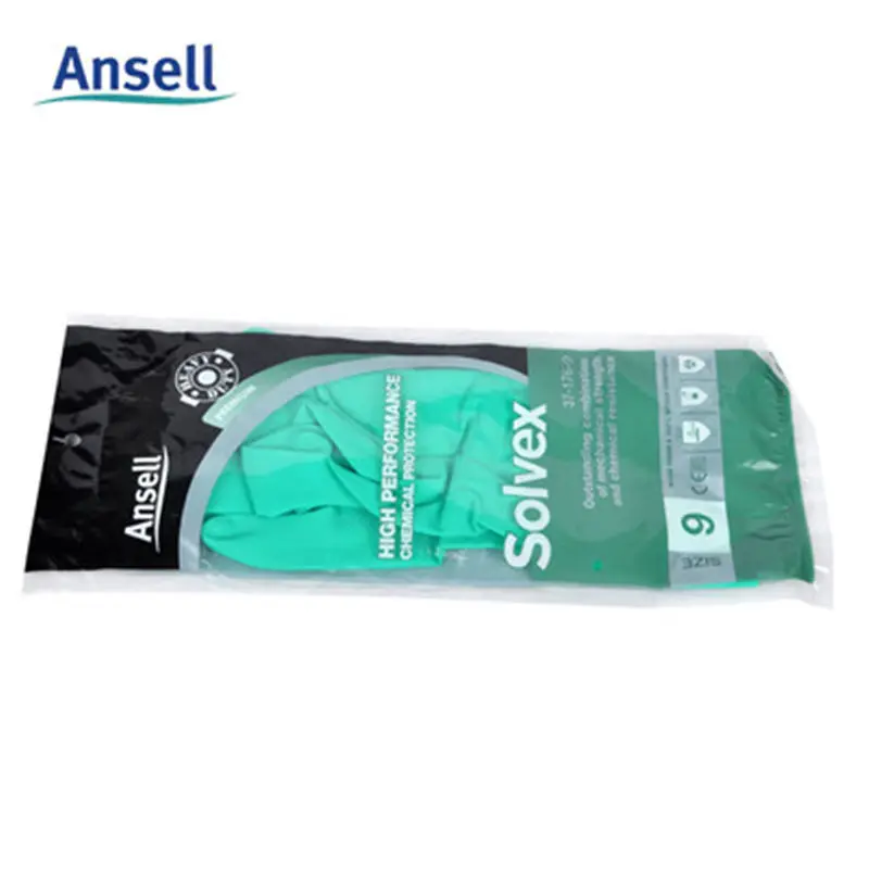 Ansell-Gants imperméables coordonnants pour laboratoire industriel, résistants aux produits chimiques, mitaines de travail, caoutchouc NitCarter, acide, degré alcalin, 12