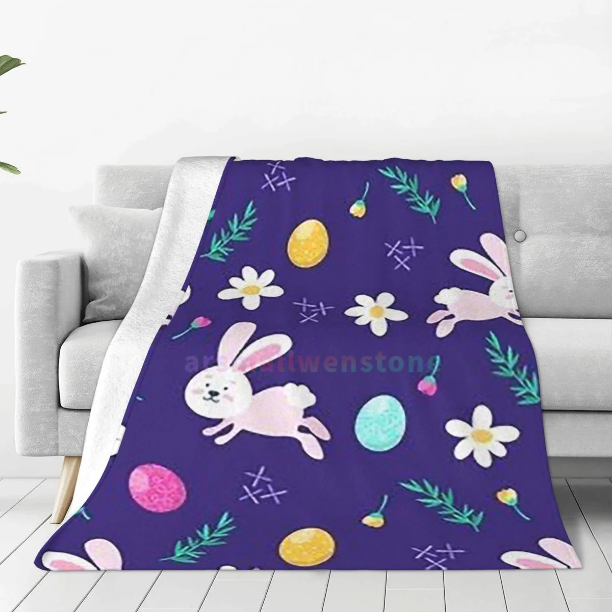 

Фланелевое флисовое одеяло с кроликами, мягкие, теплые, легкие, уютные, нечеткие одеяла с защитой от скатывания для дивана, кровати, дивана, путешествий