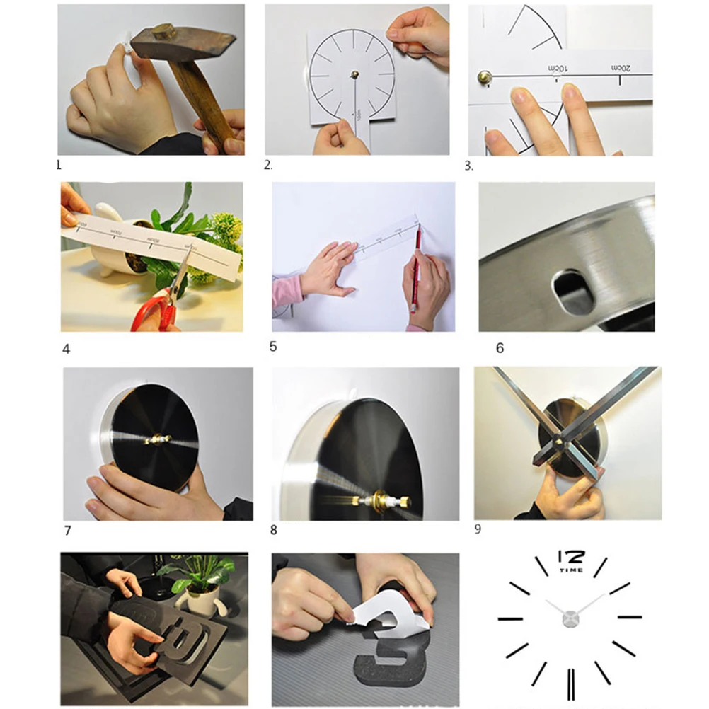 

Roman Numeral Wall Clock Giant Modern Digital Decorative for Diy Decoration Clocks Living Room Cartoon