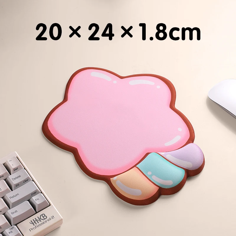 Cute Wrist Rest Mouse Pad Keyboard 3D Cartoon Memory Foam Wrist Pain Relief Mouse Support Pad Anti-Skid Base Computer Mousepad