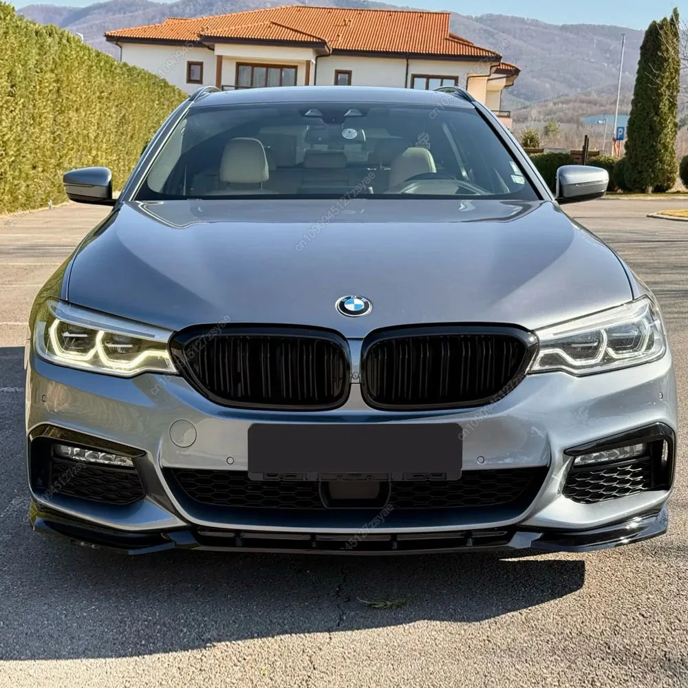 Car Front Bumper Lip Spoiler Splitter Diffuser For BMW 5 Series G30 G31 520i 530i 540i M-Sport 2017-2020 Bodykits Tuning Black