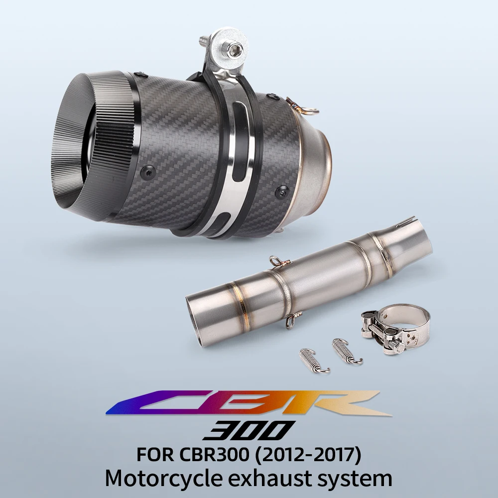 

Motorcycle exhaust is suitable for CBR300r CB300 (2012-2017) stainless steel middle carbon fiber exhaust pipe