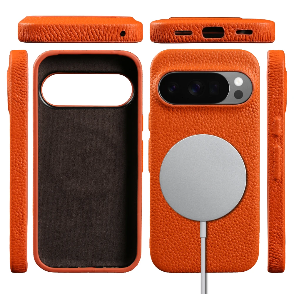 For Magsafe Genuine Leather Case for Google Pixel 11 10 Pro XL 10A 8 8A 7A 7 6 9A 9 Pro XL Phone Case Magnetic Back Cover Coque