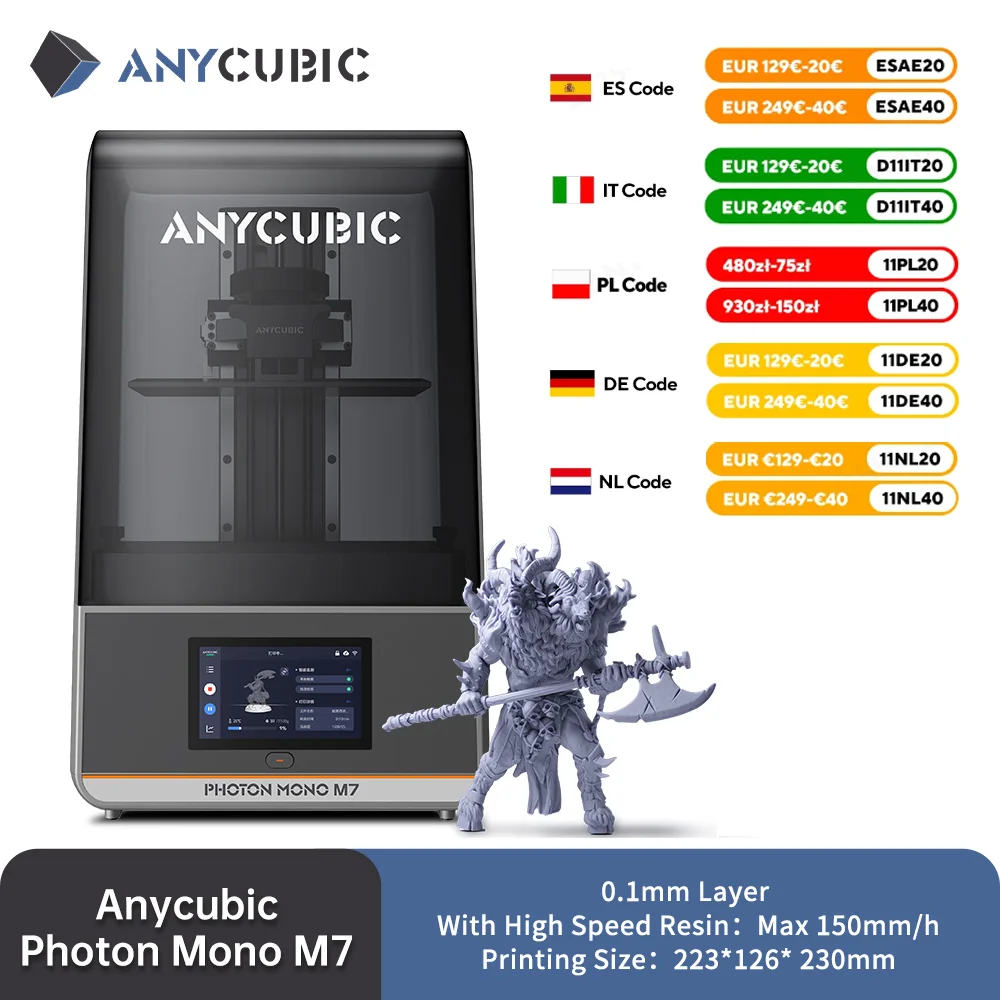 ANYCUBIC Photon Mono M5 12K الراتنج طابعة ثلاثية الأبعاد 10.1 بوصة UV LCD طابعة ثلاثية الأبعاد منصة محفورة بالليزر 480: 1 تباين 200x218x123mm #1