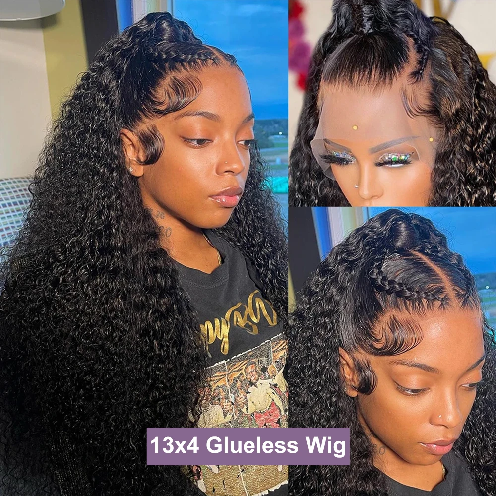 250% Deep Wave Glueless Wig Human Hair Ready To Go Water Wave Brazilian 7x5 13x4 Lace Front Human Hair Wigs PrePlucked For Women