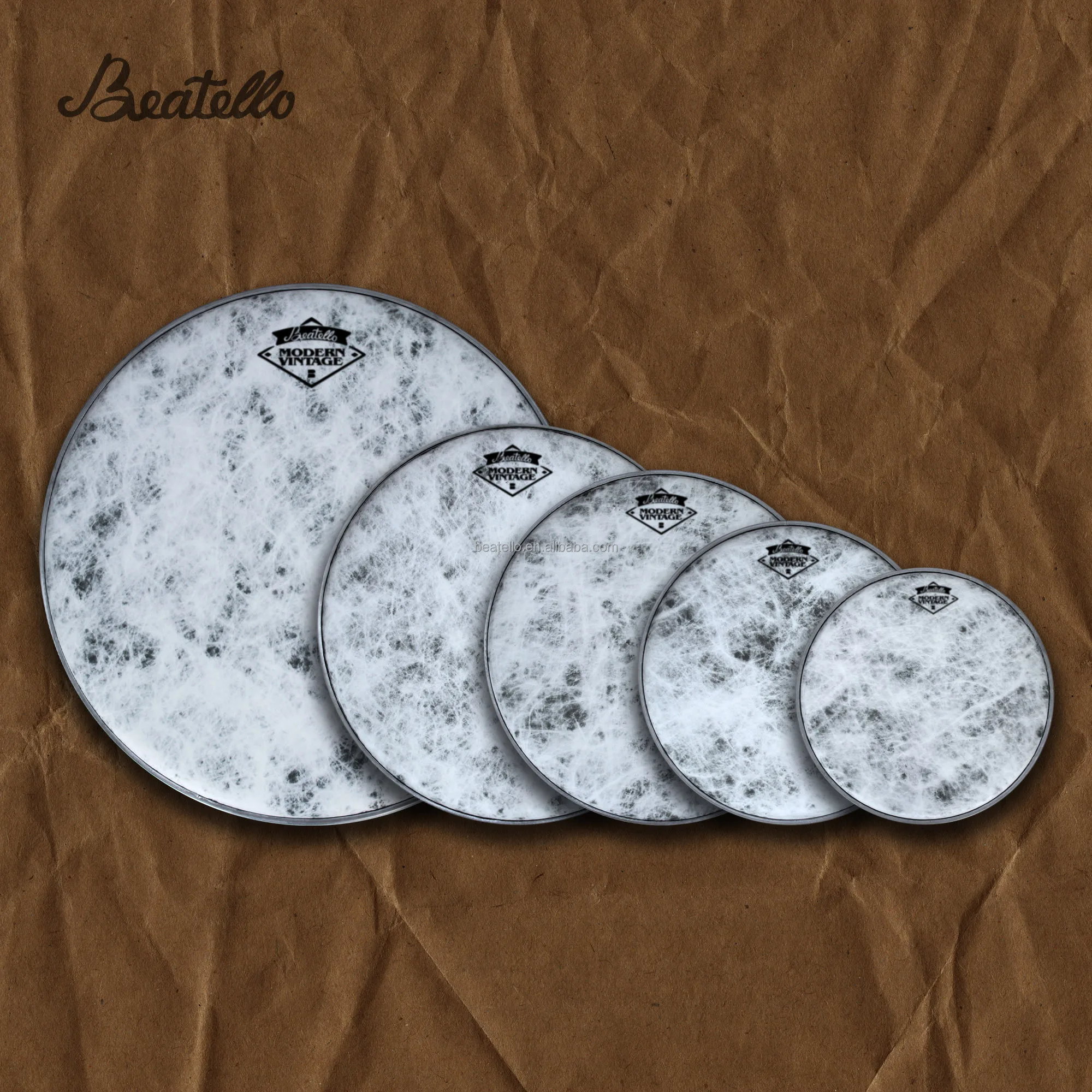 Snare Drum Heads 10/12/14/16/22 Inch Silver Bass Drum Head 5 Pcs/Set Animal Print Skin Drum Head Skin Pack