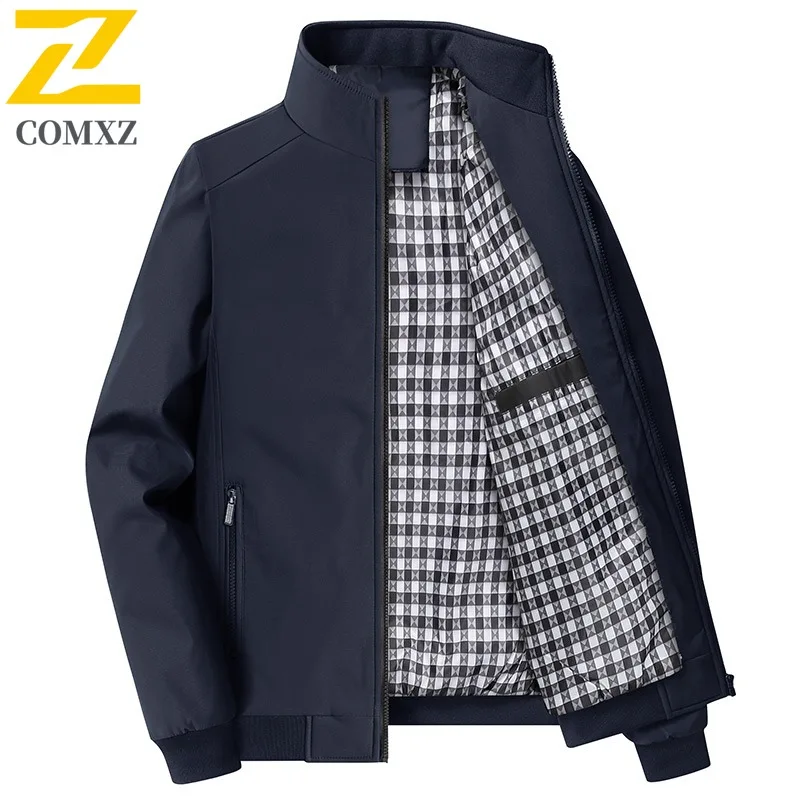 

COMXZ Men Outdoor Jacket 2025 New Stand Collar Mountaineering Durable Motorcycle Jacket Fashion Travel Lightweight Autumn Coats