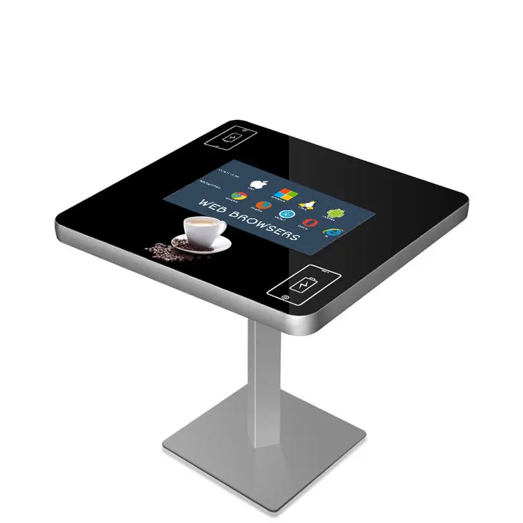 21.5 Lcd Screen Android Smart Coffee Table Multi Touch Screen Game Table With Wireless Charger Smart Game Coffee Table