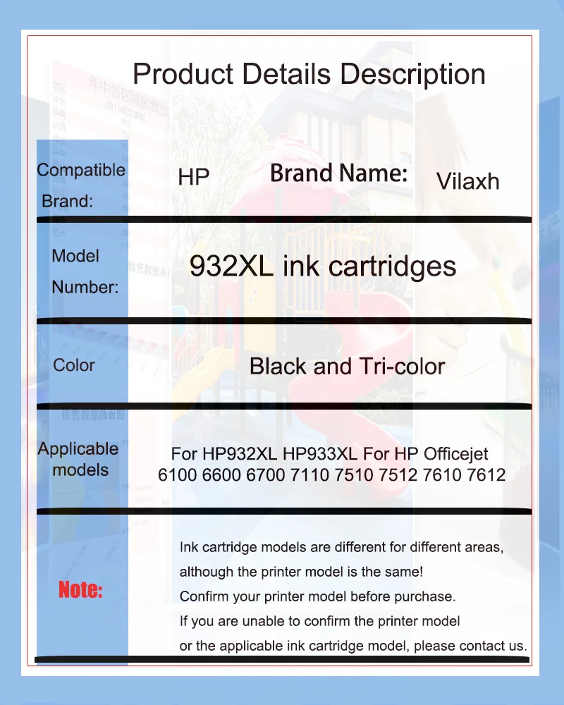 Vilaxh Compatible 932XL 933 for HP932 933XL replacement Ink Cartridge for HP Officejet 6100 6600 6700 7110 7610 7612 Printer