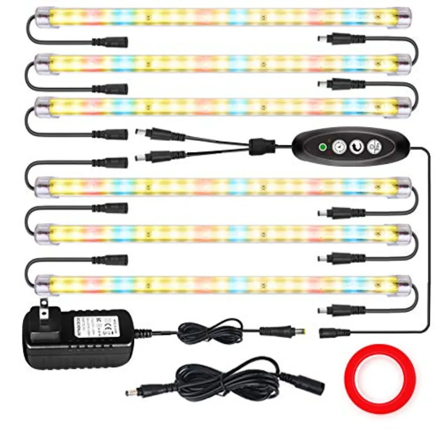 

LED Plant Grow Lights Strips for Indoor Plants Full Spectrum with Auto ON and Off Timer T5 Sunlike Grow Lights Bar Growing Lamp
