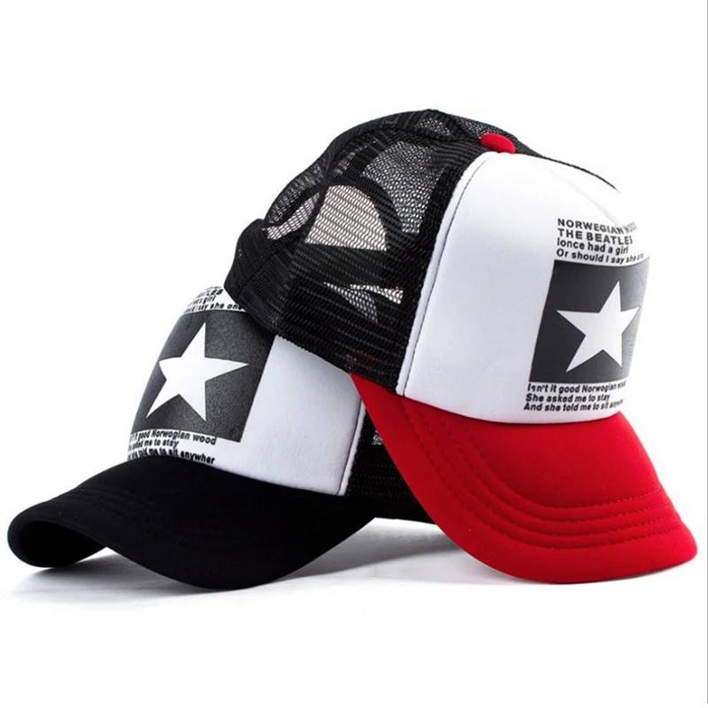 Star Pattern Baseball Cap Women Men Fashion Breathable Mesh Golf Caps Patchwork Visors Hat Rock Hip Hop Streetwear Hats Gorras