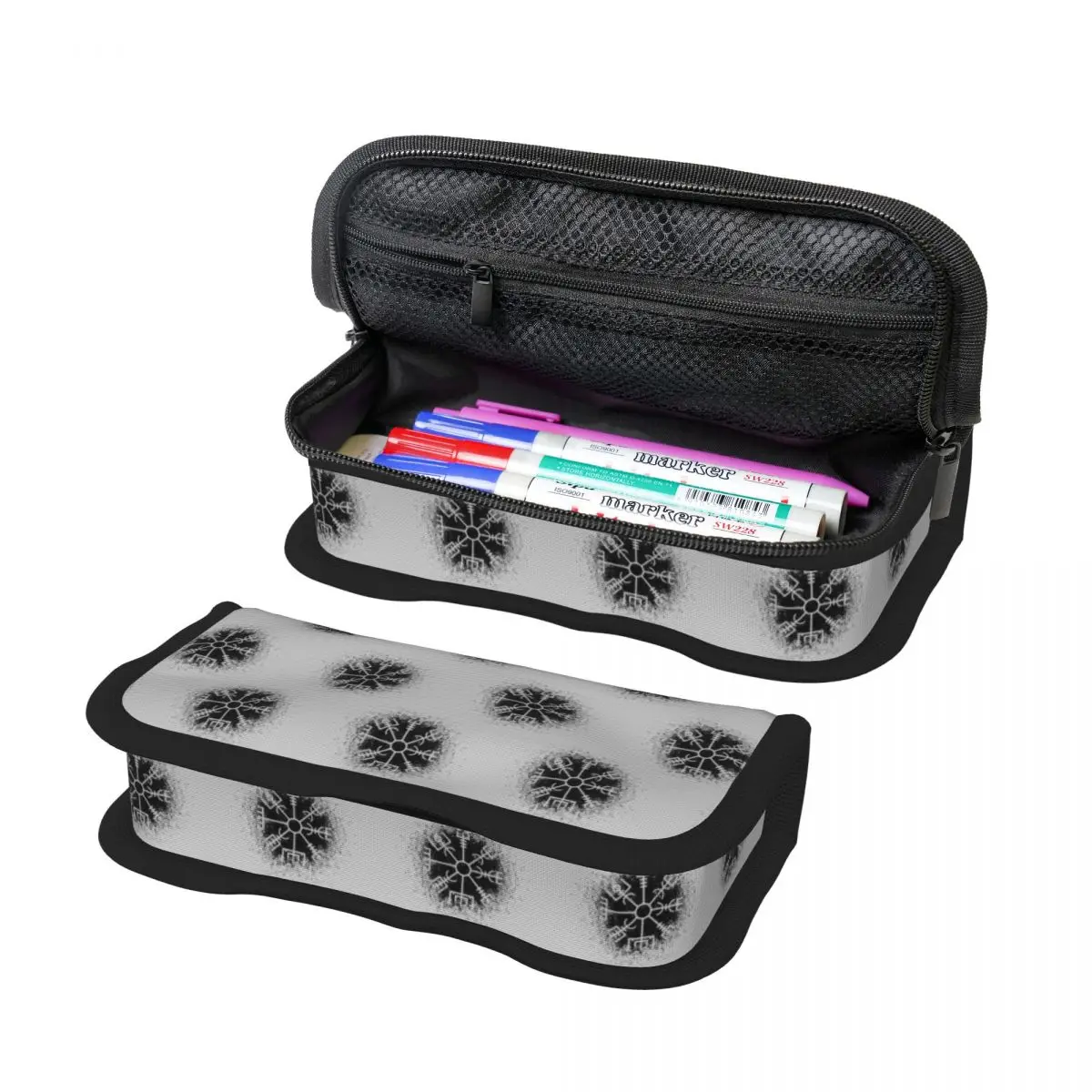Vegvisir Viking Compass Norse Symbol Pencil Case for Boy Girl Gifts Pen Box Pencil Bag Stationery Supplies Pen Holder Bag