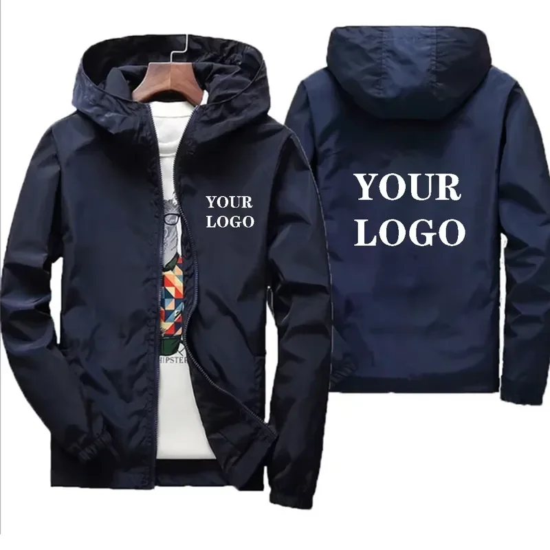 2026 Customizable logo spring and autumn jacket waterproof windbreaker for casual wear available in extended sizes up to 7XL