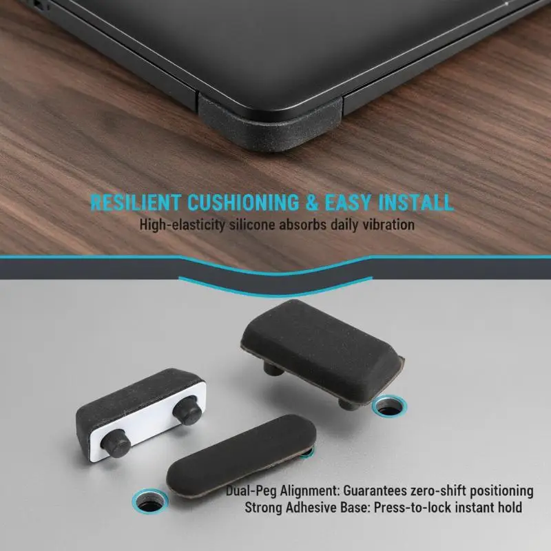 4Pcs Laptop Bottom Case Rubber Foot Mats Non-Slip Easy Install Adhesive Pad Cover for Laptop Replacement Travel Use