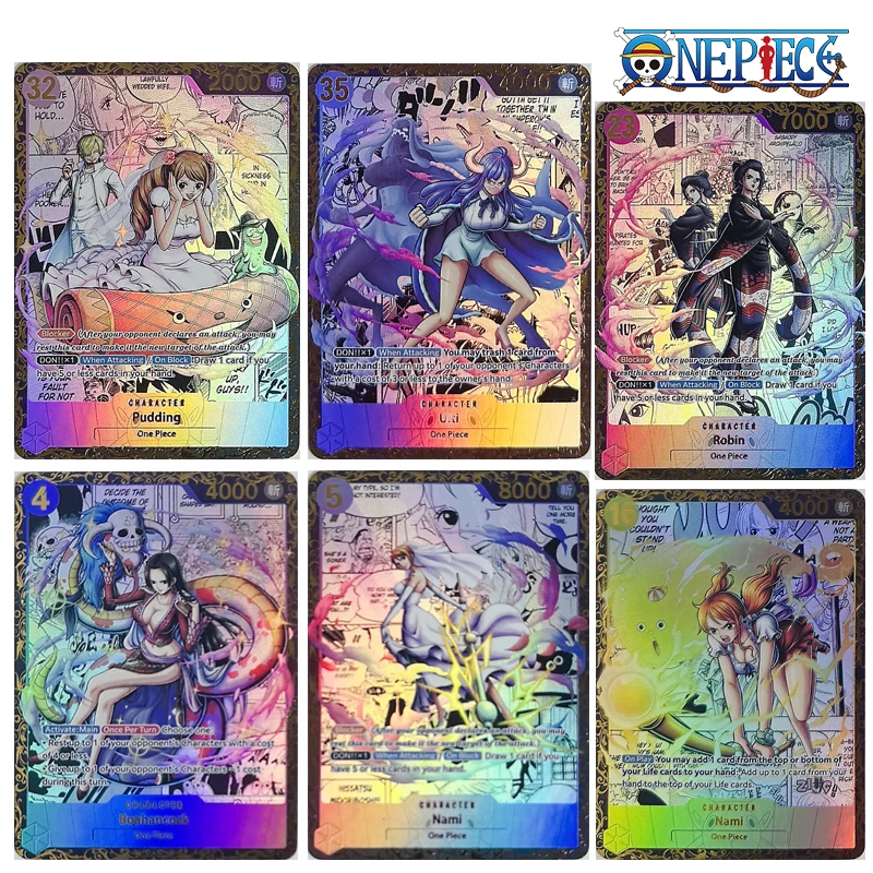 

One Piece DIY Refracted bronzing collectible card Perona Nicole Robin Yamato Vivi Hancock Luffy Zoro Christmas birthday presents