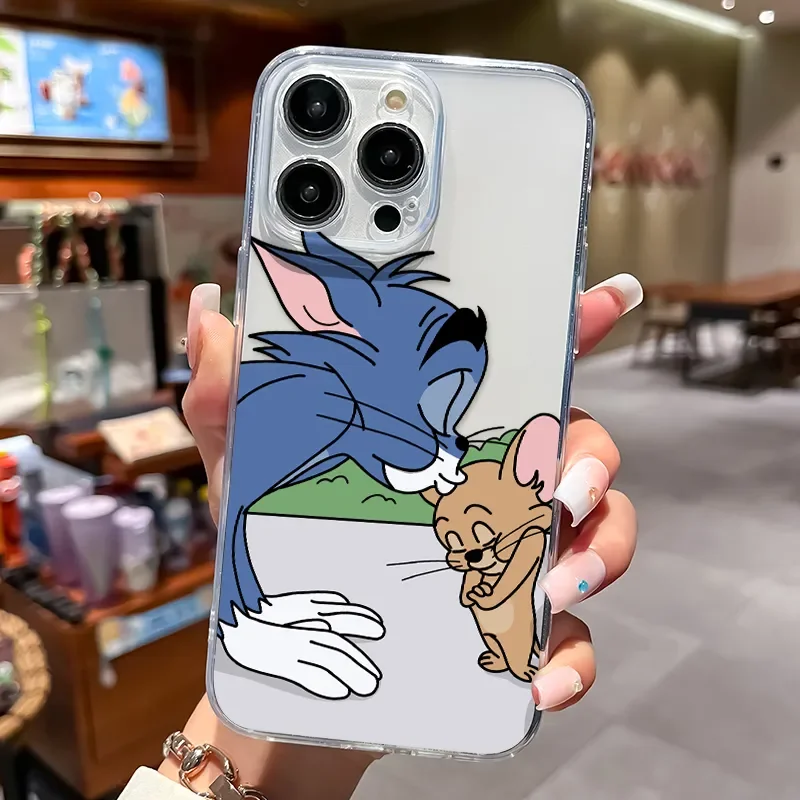 Tom And Jerry Kiss Urocze etui na telefon do iPhone\'a 16 15 14 13 12 11Pro Max XS Max XR 7 8 15 Plus SE Soft Shy Y2K Silicone Back Cover