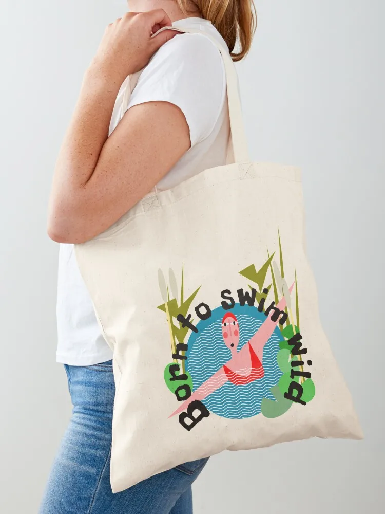 Born to Wild swim Tote Bag Canvas stote bag Lady bags hand bag Women's shopper Canvas Tote