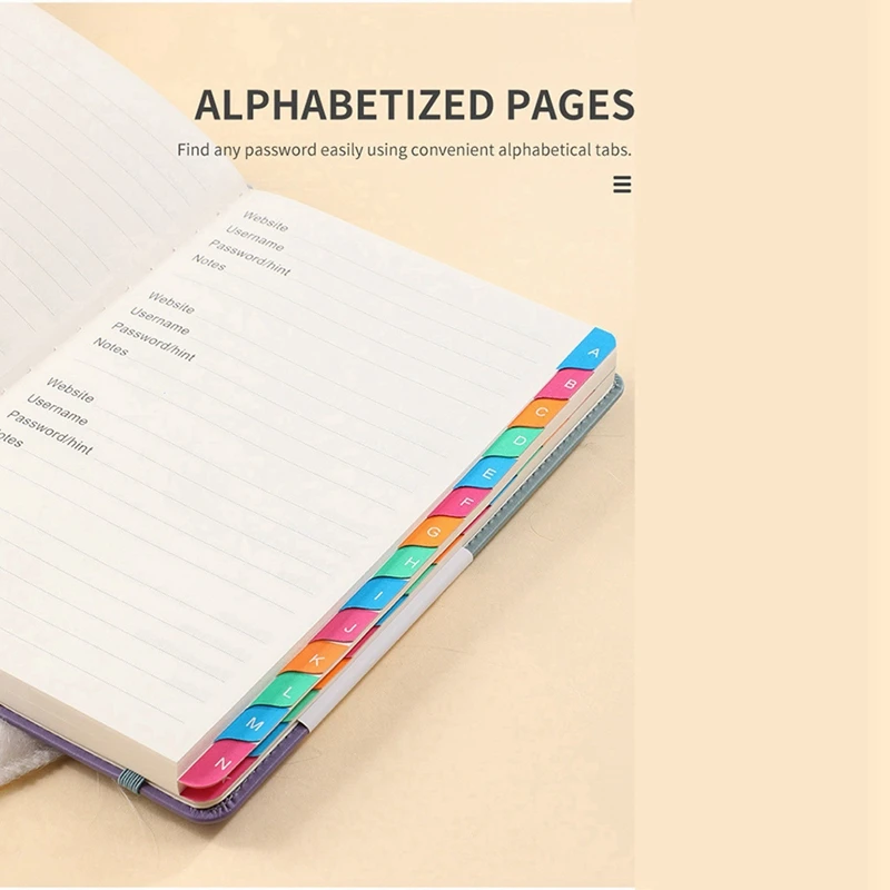 【Superdeals】2X كتاب حفظ كلمة المرور مع علامات تبويب أبجدية لجهاز الكمبيوتر المحمول بكلمة مرور لسجل عنوان موقع الإنترنت بالتفصيل، C