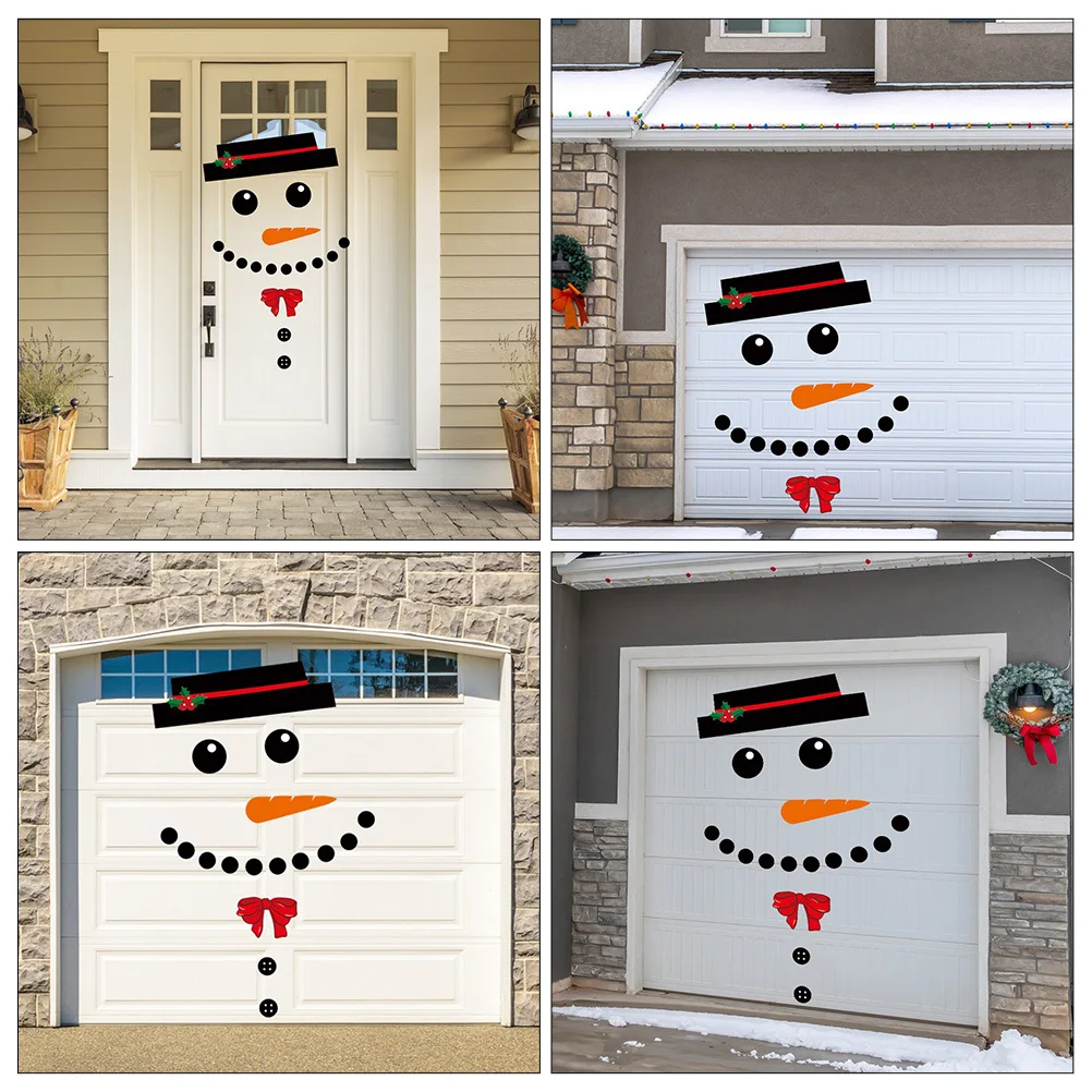 

1 Set Christmas Theme Garage Door Sticker Snowman Pvc Diy Wall Decal Decorative Stickers For Home Window Car Outdoor Party Xmas
