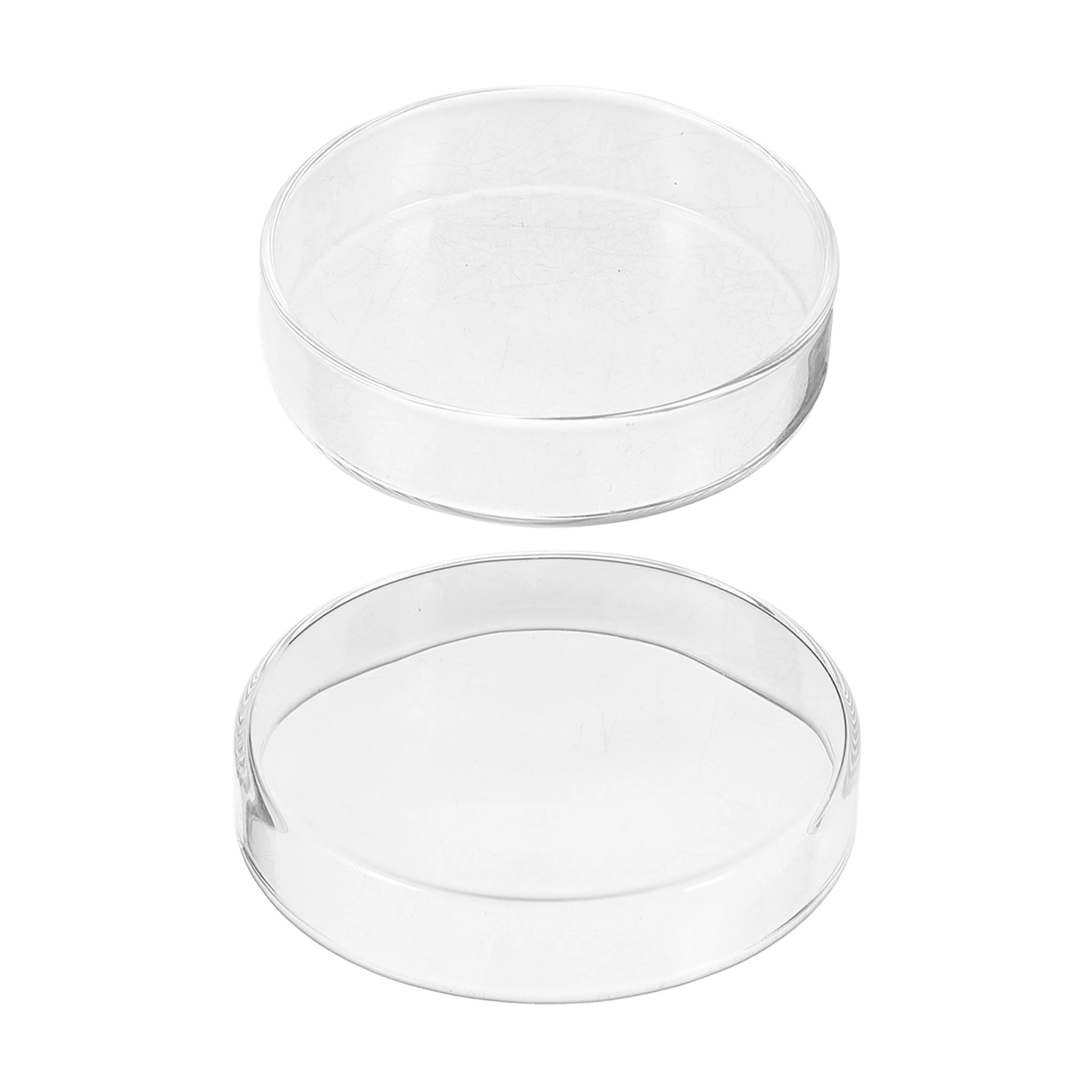 1 Juego de placa de Petri de vidrio para platos de cultivo celular, suministros de laboratorio engrosados, visibilidad clara con tapa, ciencia Autoclavable