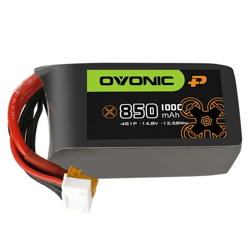 3PCS OVONIC 14.8V 850mAh 100C 4S LiPo Battery For RC Helicopter Quadcopter FPV Racing Drone Parts With XT30/XT60 Plug