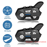 WAYXIN R9 Helmet Headsets Motorcycle Intercom 6 Riders Communication Interphone BT5.0 Intercomunicador Moto Waterproof FM Radio