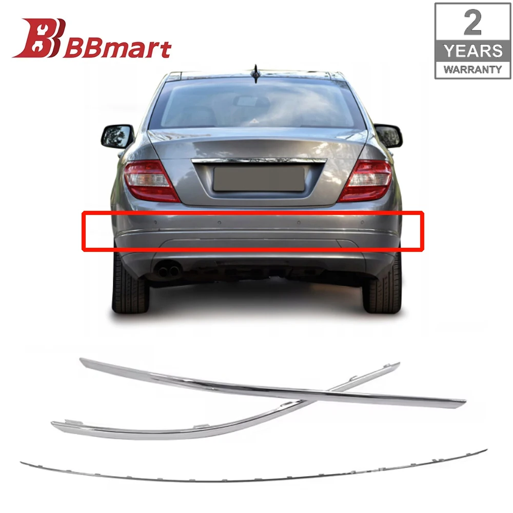 

A2048851021 BBmart Auto Parts 3pcs A set Rear Bumper Trim For Mercedes Benz C class W204 C 220 CDI 2007- Car Accessories