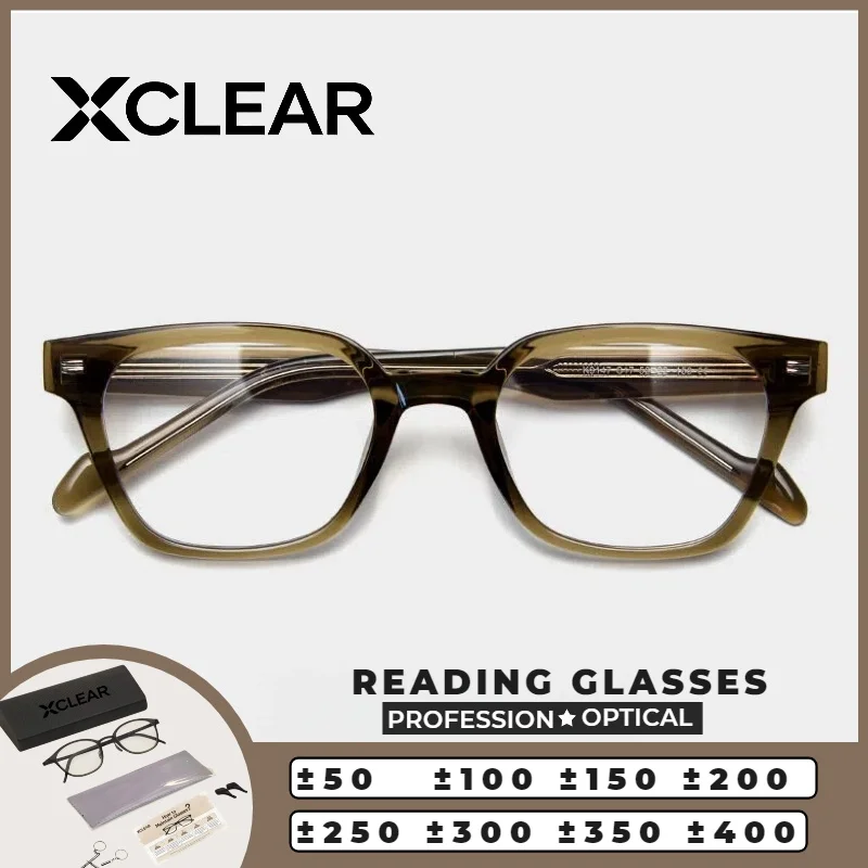 

XCLEAR Optical Anti Blue Ray Myopia Progressive Prescription Eyeglasses Reading Glasses Men Square Black Metal Frame Ultralight