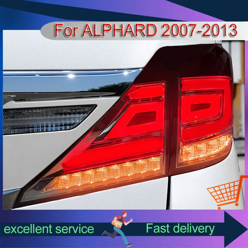

Стайлинг автомобиля для Toyota Elfa 07-14, обновленный задний фонарь в сборе, DRL серии 20, светодиодный динамический указатель поворота, тормоз, задний фонарь