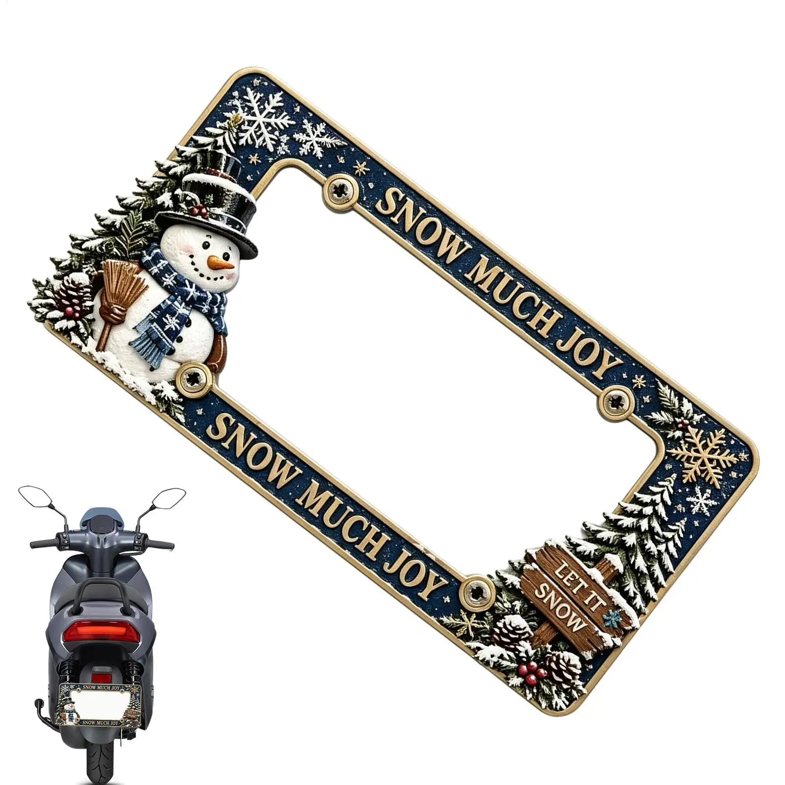 Motorcycle License Plate Frame Christmas Motorbike Tag Supplies Motorbike Plate Frame For Riders Collectors Modifiers Women Men