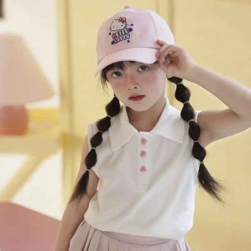 Sanrio Hello Kitty Melody Cool Hat Sun Hat Cute Kawaii Multi-Color Summer Sunscreen and Windproof Outdoor Equipment for Children