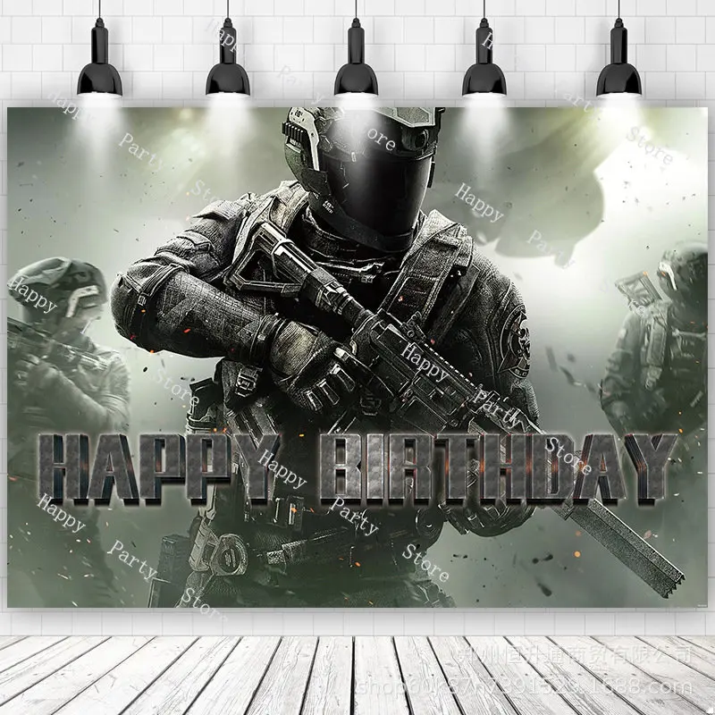 The Shooting Game Theme Call Of Duty Birthday Party Decoration Balloon Backdrop Banner Cake topper Party Supplies Baby Shower